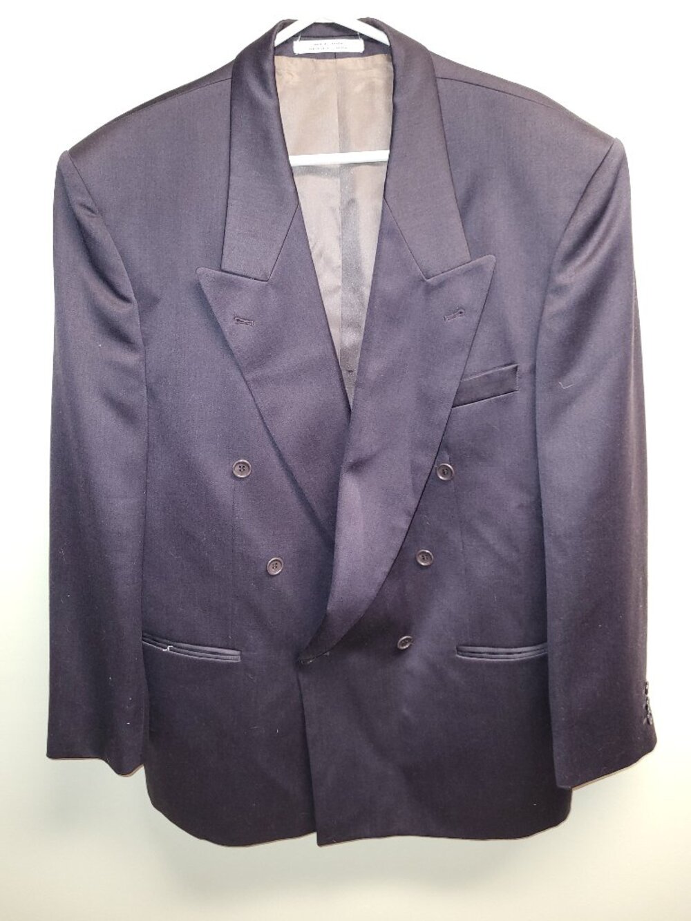 Designatore Lanne Rossi Men's Charcoal Grey Double-Breasted Blazer Size 42T